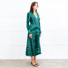 Sandro Green White Pleated Bottom Long Dress