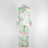 Olivia Von Halle Cream Green Resort Print Pyjama Set