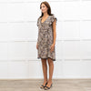 Zadig & Voltaire Cream Brown Animal Print V Neck Dress