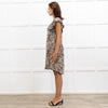 Zadig & Voltaire Cream Brown Animal Print V Neck Dress