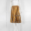 No 21 Gold Pleated Embellished Skirt