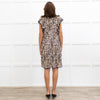 Zadig & Voltaire Cream Brown Animal Print V Neck Dress