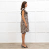 Zadig & Voltaire Cream Brown Animal Print V Neck Dress