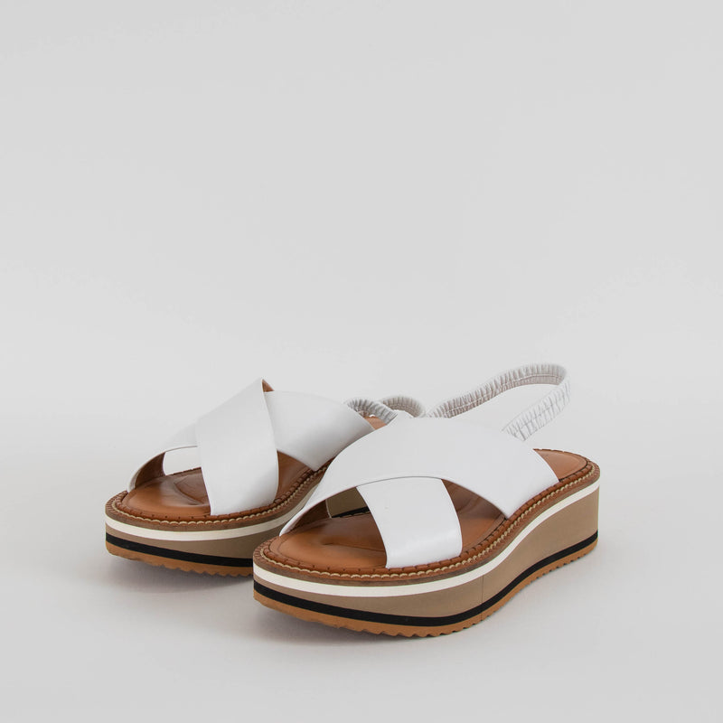 Robert Clergerie White Leather Platform Sandals