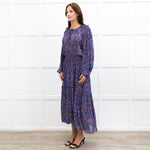 Marant Etoile Purple Blue Pink Floral Maxi Dress