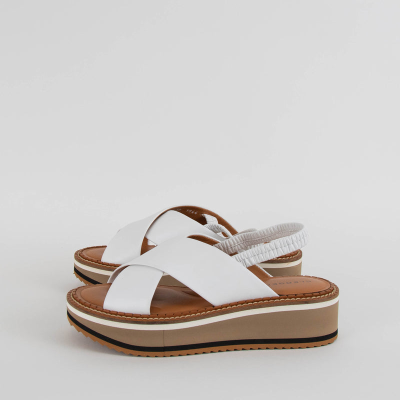 Robert Clergerie White Leather Platform Sandals