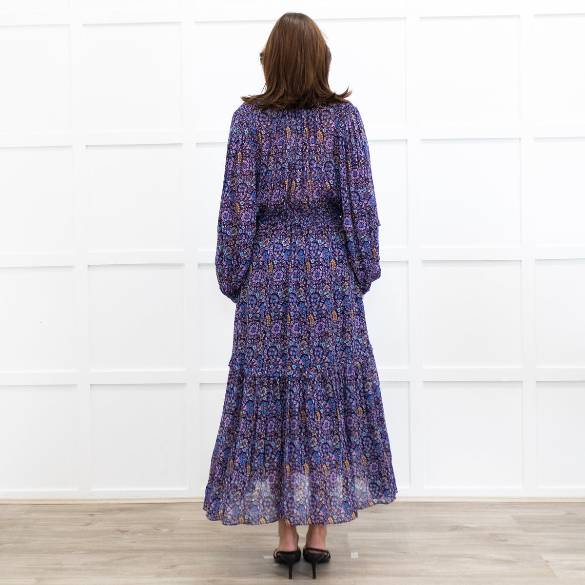 Marant Etoile Purple Blue Pink Floral Maxi Dress