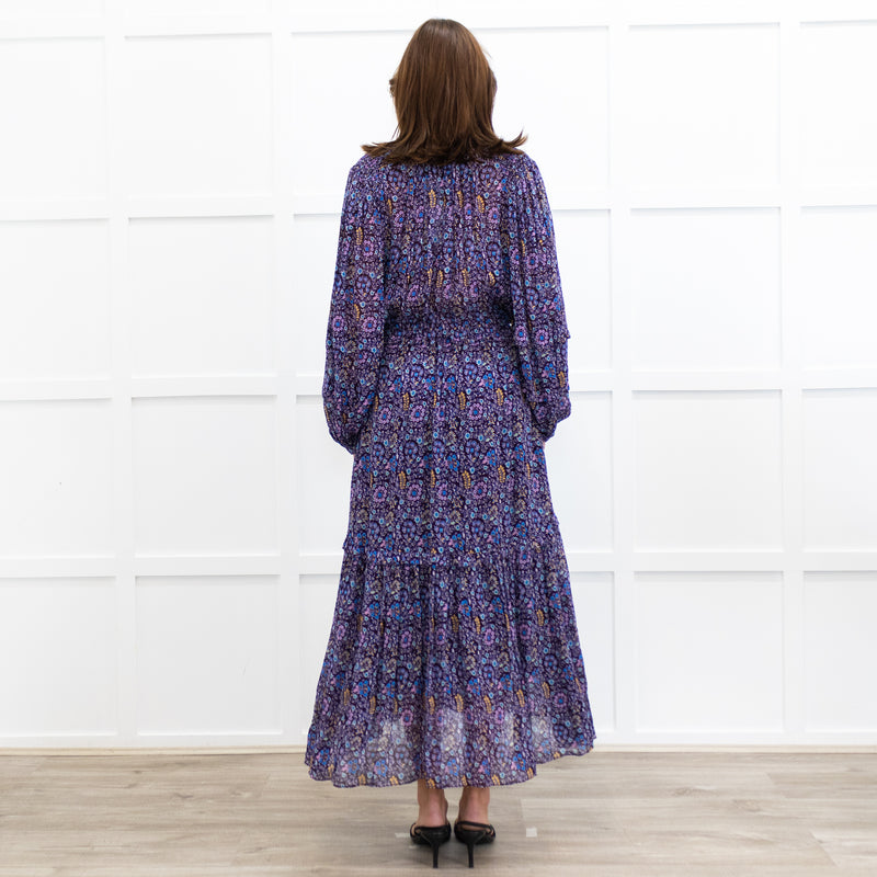 Marant Etoile Purple Blue Pink Floral Maxi Dress