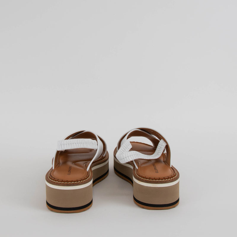 Robert Clergerie White Leather Platform Sandals