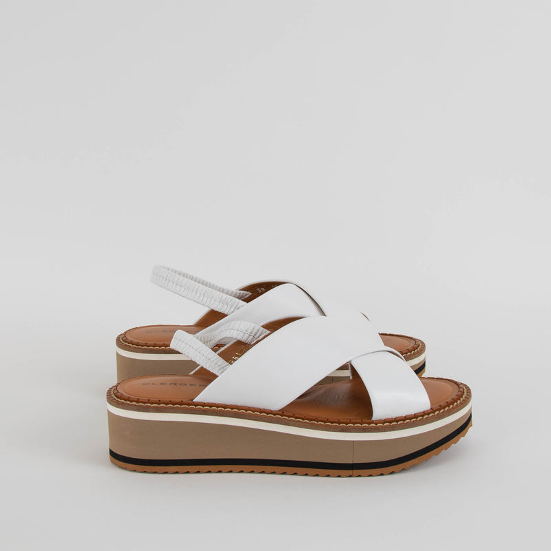 Robert Clergerie White Leather Platform Sandals