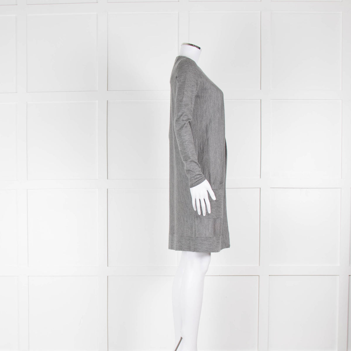 Brunello Cucinelli Grey Cashmere Silk Long Cardigan