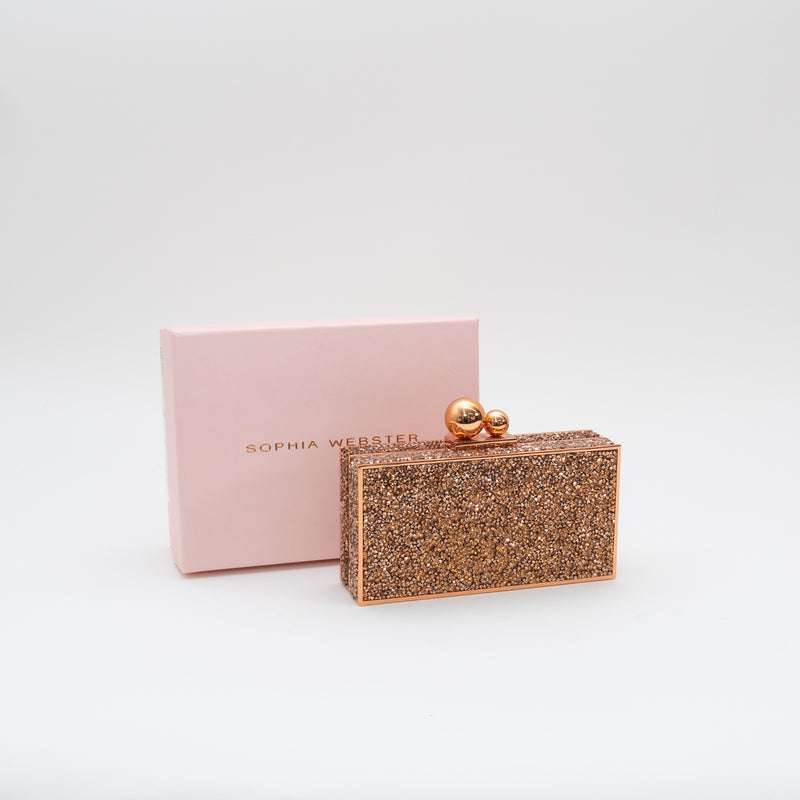 Sophia Webster Rose Gold Clara Crystal Box Clutch