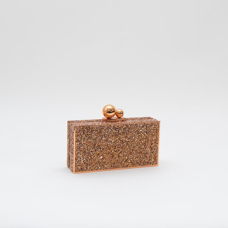 Sophia Webster Rose Gold Clara Crystal Box Clutch