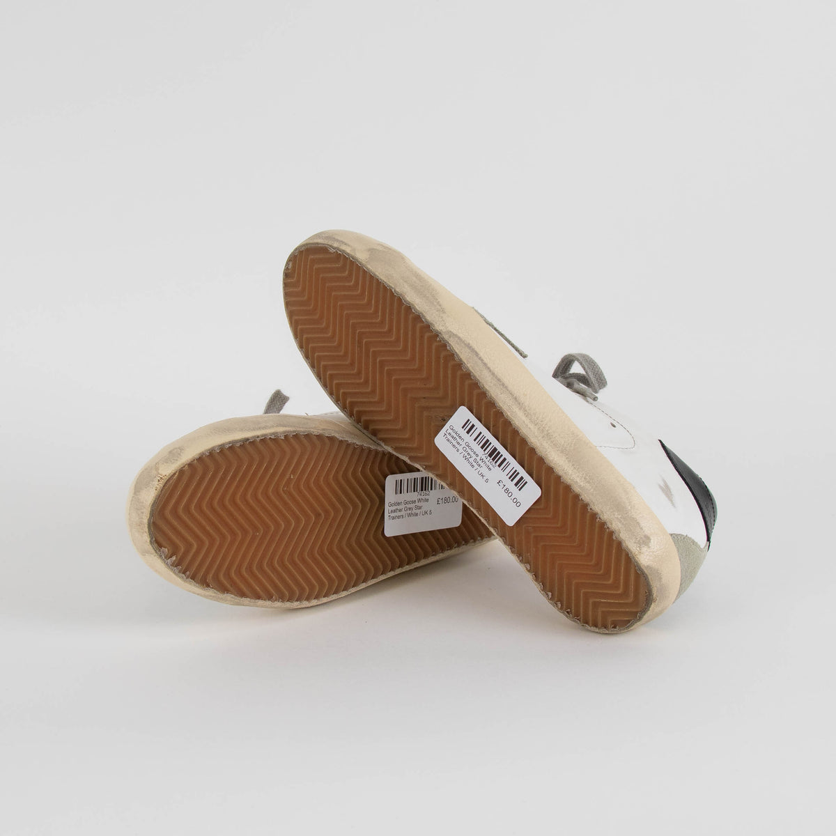 Golden Goose White Leather Grey Star Trainers