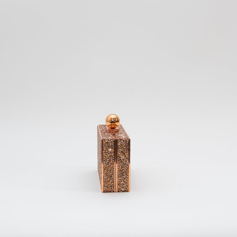 Sophia Webster Rose Gold Clara Crystal Box Clutch