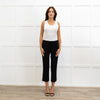 Zadig & Voltaire Black Wool Gold Side Strap Cropped Trousers