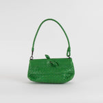 Bottega Veneta Green Leather Intrecciato Small Bag