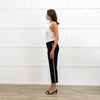 Zadig & Voltaire Black Wool Gold Side Strap Cropped Trousers