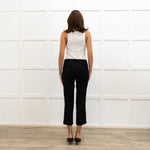 Zadig & Voltaire Black Wool Gold Side Strap Cropped Trousers