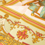 Gucci Vintage Pink Chair Print Silk Scarf