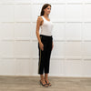 Zadig & Voltaire Black Wool Gold Side Strap Cropped Trousers