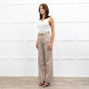 Anine Bing Taupe Brown Pleated Front Wide Leg Trousers