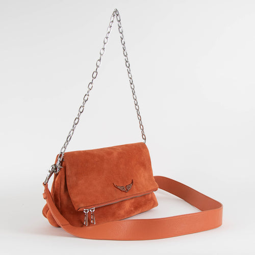 Zadig & Voltaire Orange Suede Swing Your Wings Bag