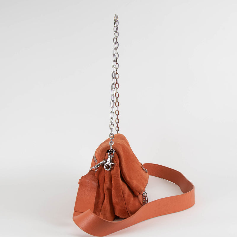 Zadig & Voltaire Orange Suede Swing Your Wings Bag