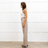 Anine Bing Taupe Brown Pleated Front Wide Leg Trousers