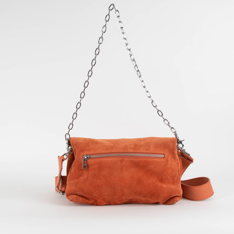 Zadig & Voltaire Orange Suede Swing Your Wings Bag
