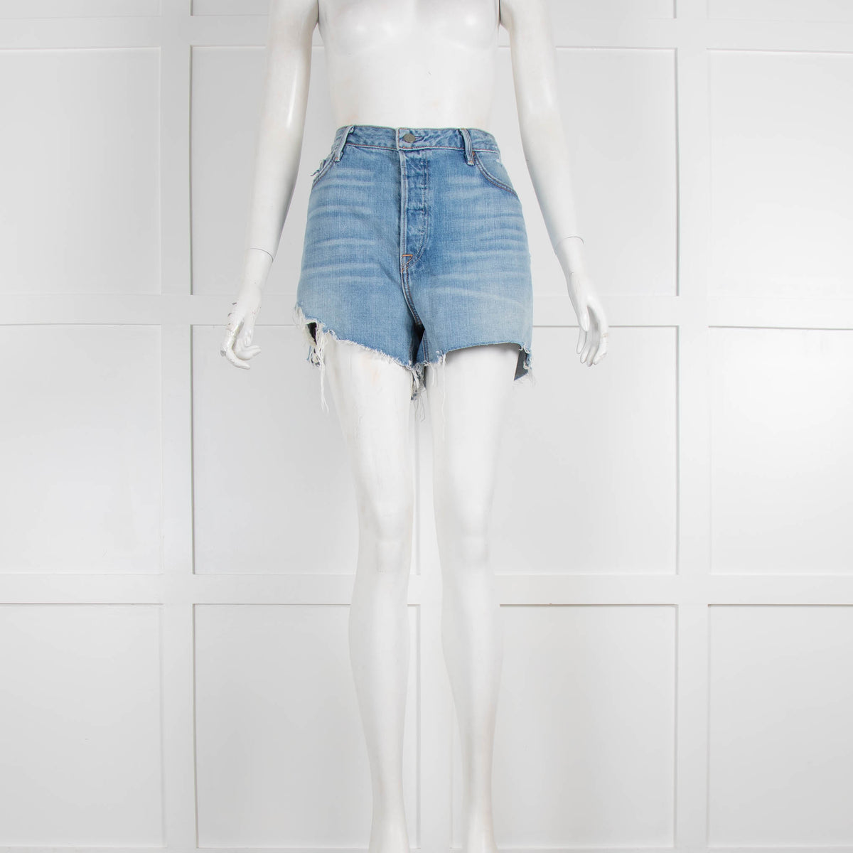 GRLFRND Helena Distressed Denim Shorts