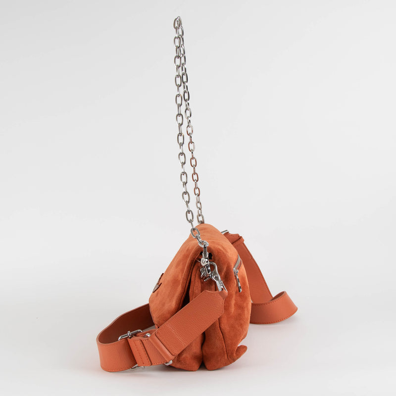 Zadig & Voltaire Orange Suede Swing Your Wings Bag