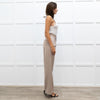 Anine Bing Taupe Brown Pleated Front Wide Leg Trousers