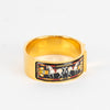 Hermes Champagne Gold Plated Equestrian Print Vintage Bangle