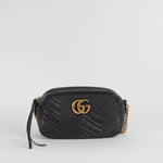 Gucci Black GG Marmont Small Camera Bag