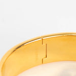 Hermes Champagne Gold Plated Equestrian Print Vintage Bangle