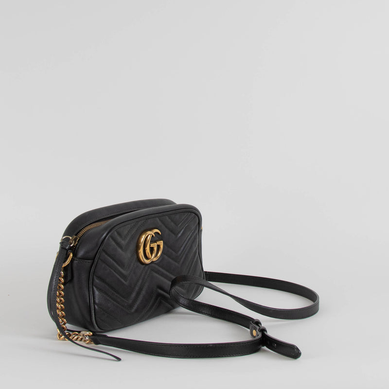 Gucci Black GG Marmont Small Camera Bag