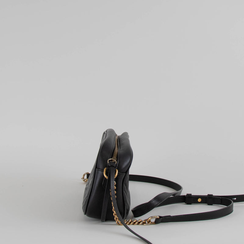 Gucci Black GG Marmont Small Camera Bag