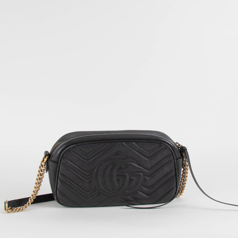 Gucci Black GG Marmont Small Camera Bag