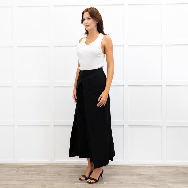 Enfold Black Wraparound Culottes