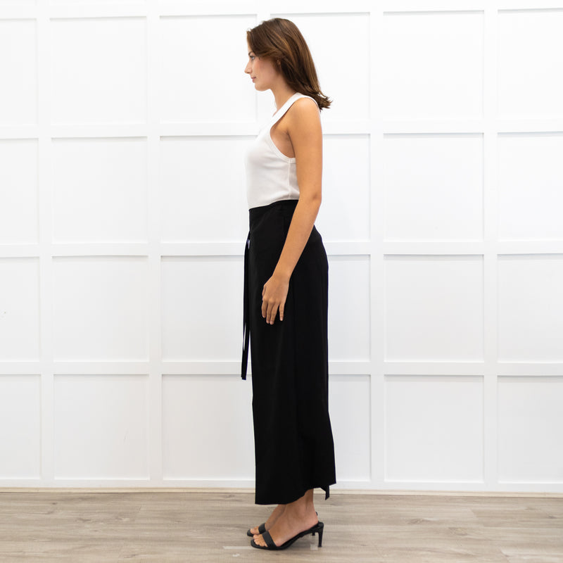 Enfold Black Wraparound Culottes