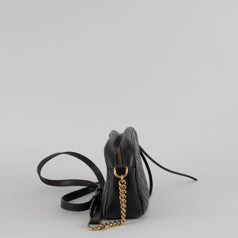 Gucci Black GG Marmont Small Camera Bag