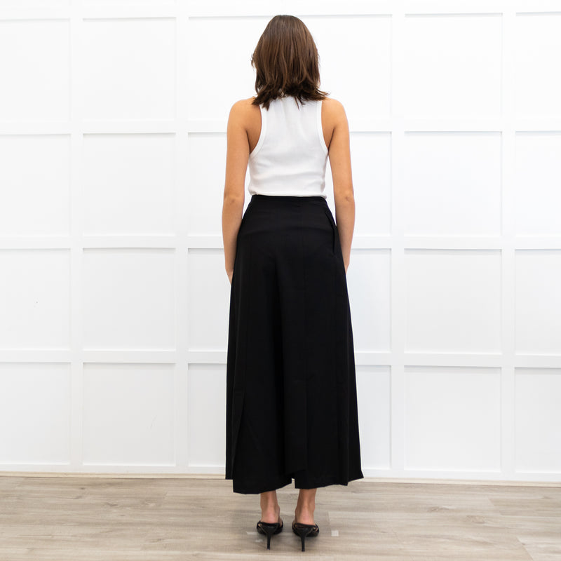 Enfold Black Wraparound Culottes