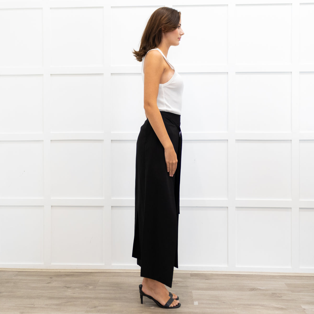 Enfold Black Wraparound Culottes