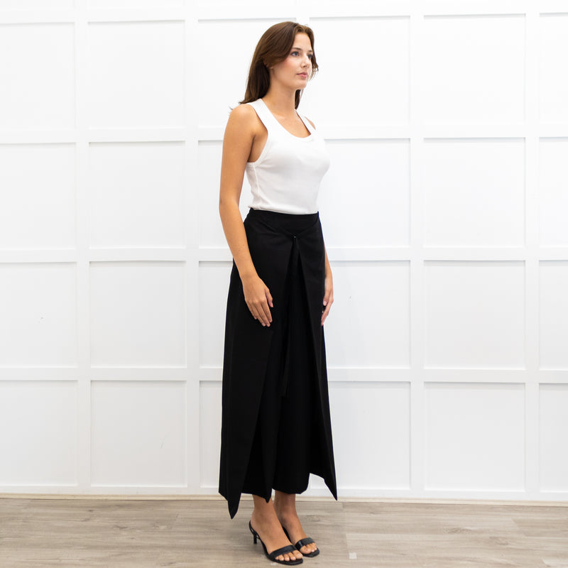 Enfold Black Wraparound Culottes