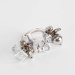 Christian Dior Silver Monogram Heart & Bead Charm Ring