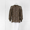 Second Female Khaki Black Floral Sheer Long Sleeve Top
