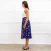Sezane Purple Gold Leaf Midi Skirt
