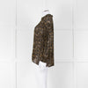 Second Female Khaki Black Floral Sheer Long Sleeve Top