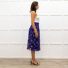 Sezane Purple Gold Leaf Midi Skirt